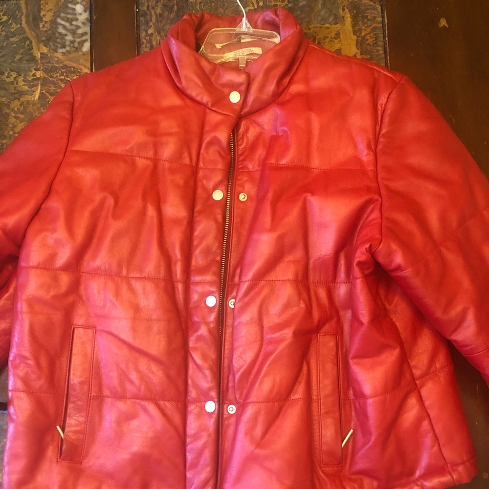 Red Tommy Hilfiger Leather Jacket